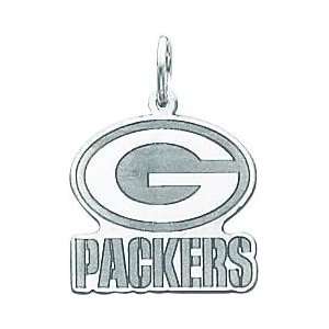 14K White Gold NFL Green Bay Packers G Logo Charm:  Sports 