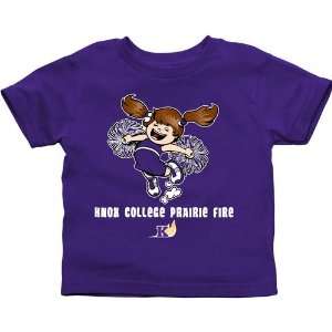 Knox College Prairie Fire Toddler Cheer Squad T Shirt   Purple