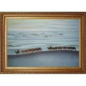   with Exquisite Dark Gold Wood Frame 30.5 x 42.5 inches