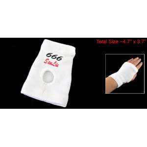   Single Knitted White Elastic Wrist Palm Support S: Sports & Outdoors