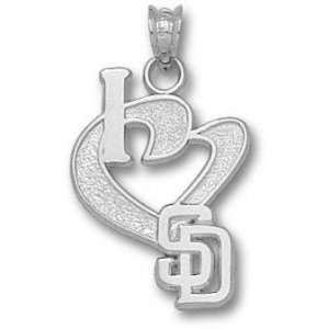  San Diego Padres Sterling Silver  I Heart SD 3/4 
