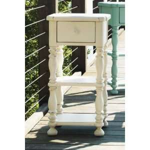   Shelf Accent End Table with Linen Beige Wood Finish Furniture & Decor