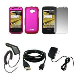  EMPIRE Hot Pink Rubberized Snap On Cover Case + Screen 