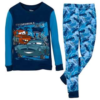 NEW Disney Boys Pajamas PJs Cars Lightning McQueen Tow Mater Sz 2 4 