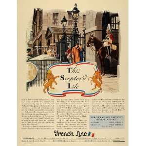  1933 Ad French Line Cruises Artwork Leslie Saalburg 