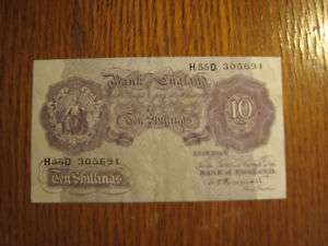 1940 1948 great britain bank note 10 shilling p366  