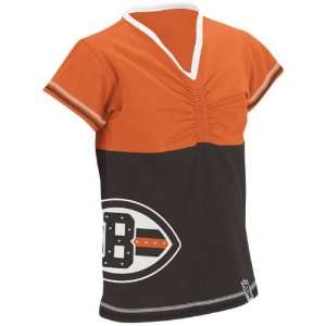  Cleveland Browns Girls 7 16X Shirred Front Short Sleeve 