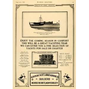  1920 Ad New York Yacht Launch & Engine Francis III Boat 