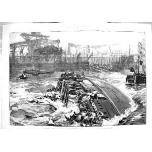  1883 DISASTER SHIP LAUNCH CLYDE SINKING DAPHNE FINE ART 