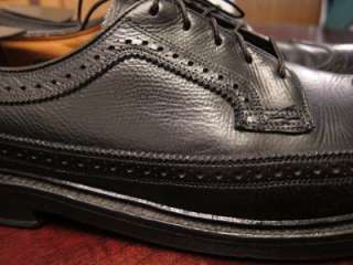 Vintage 1960s Florsheim Imperial V Cleat Black Leather Oxford Shoes Sz 