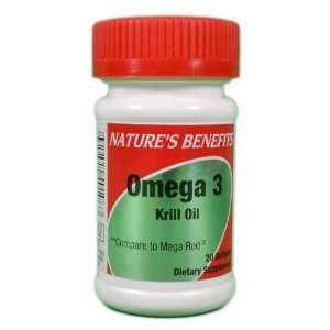  Omega 3 Krill Oil Dietary Supplement 300mg 20 Softgels 