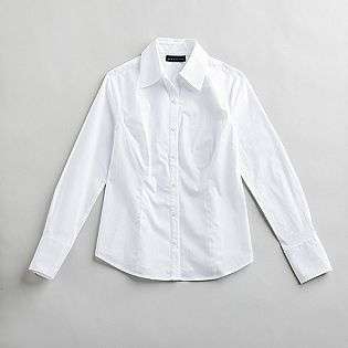 Womens Button Down Core Shirt Solid White  Attention Clothing Womens 