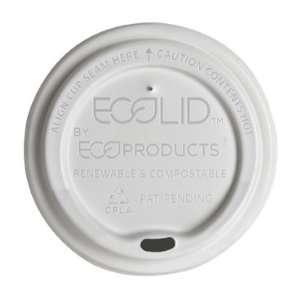  Hot Cup Lid, White compostable, fits 10, 12, 16, and 20 oz 