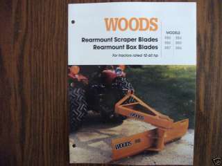Woods rearmount Scrapers and Box Blades 1995  