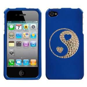 Blue and White Crystal Rhinestone Bling Bling Ying Yang Hearts for At 