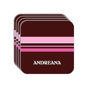   Name Gift   ANDREANA Set of 4 Mini Mousepad Coasters (pink design