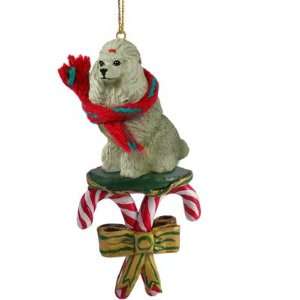   Grey Gray Dog Candy Cane Christmas Holiday Ornament: Home & Kitchen