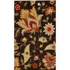 Overstock Handmade Luna Bold Floral Brown Wool Rug (5 x 8)
