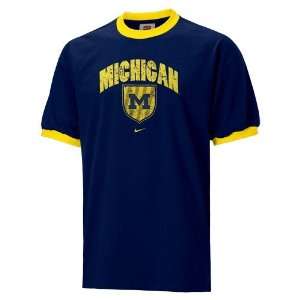 Nike Michigan Wolverines Navy Blue Rally Ringer T shirt  