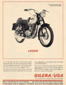 1965 Gilera 124 Super Sport Motorcycle Loser Original Ad  