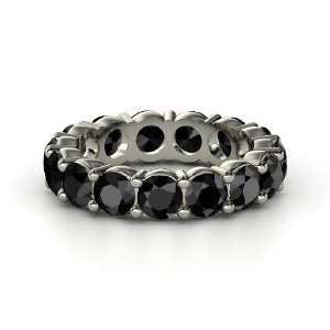   : Band of Brilliance, 14K White Gold Ring with Black Diamond: Jewelry