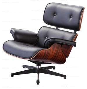 Charles Eames Lounge Chair and Ottoman Black Leather  