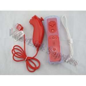  Red Nunchuck and Remote Controller Set for Nintendo Wii 