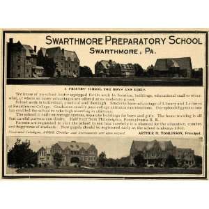  1903 Ad Swarthmore Preparatory School College Education 