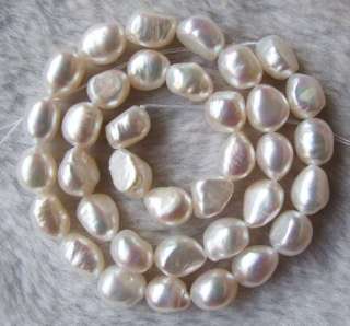 9x11mm Baroque White Freshwater Pearl Beads 15inchs  