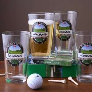   Bar Glasses and Pitcher Set   19th Hole Golf
