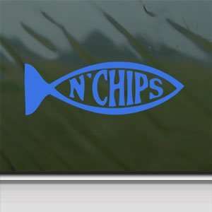  Fish N Chips Evolution Blue Decal Truck Window Blue 