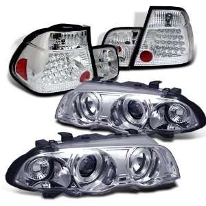 Eautolight BMW E46 3 Series 4 Door Twin Halo Projector Head with LED 