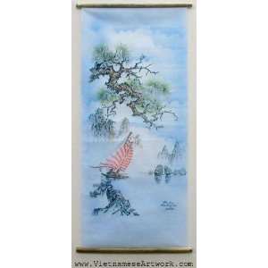  Vietnamese Silk Paintings   16 x 38 SPB129