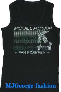 Michael Jackson Fan Forever Damen Strass T shirt, Größen M oder L 