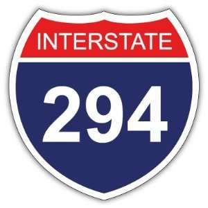  Interstate 294 sign car bumper sticker decal 5 x 5 