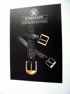 Aiglon Belts Belt 1980 print Ad  