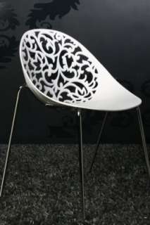 Aufwendiger Design Stuhl Flora weiss Stühle Neu  