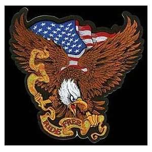   RIDE FREE WITH EAGLE Quality Biker Vest BACK PATCH 