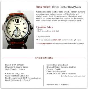 Don Bosco]Roman numeral dial WATCH, Genuine Leather bands fashion 