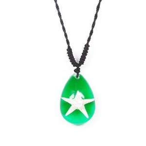   Bug Necklace Starfish Tear Drop Shape Green pack of 4: Patio, Lawn