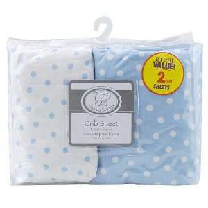  Baby Boy ~ 2 Pack Blue Dot Crib Sheets: Baby