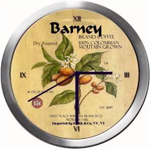  BARNEY 14 Inch Coffee Metal Clock Quartz Movement Kitchen 