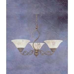  Jazz 3 Up Light Chandelier with Italian Marble Glass Shade 