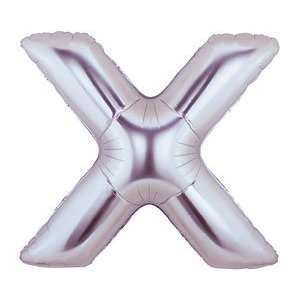    Large Letter X Silver Megaloons 40 Mylar Balloon Toys & Games