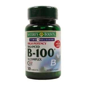 Natures Bounty  Vitamin B 100, 50 tablets: Health 