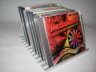 CD Flip Ständer Halter aus Alu silber für 22 CD`s  