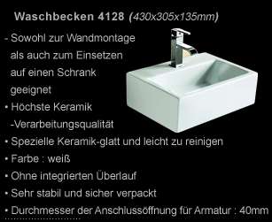 lux aqua Gäste WC Kleines Waschbecken zur Wandmontage 4549  