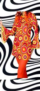   Retro Twiggy Hippie Trompetenärmel AbbA Kleid Kostüm 60er 70er Jahre