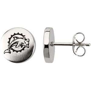  Stainless Steel Pair, Miami Dolphins Logo Stud earrings Jewelry