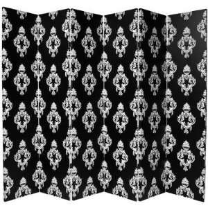   Canvas 6 Panel Room Divider in Black and White: Furniture & Decor